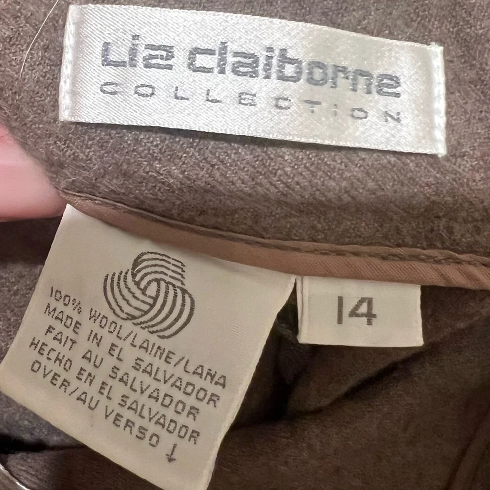 Liz Claiborne Wool light Brown Button-Down Skirt - Picture 5 of 5